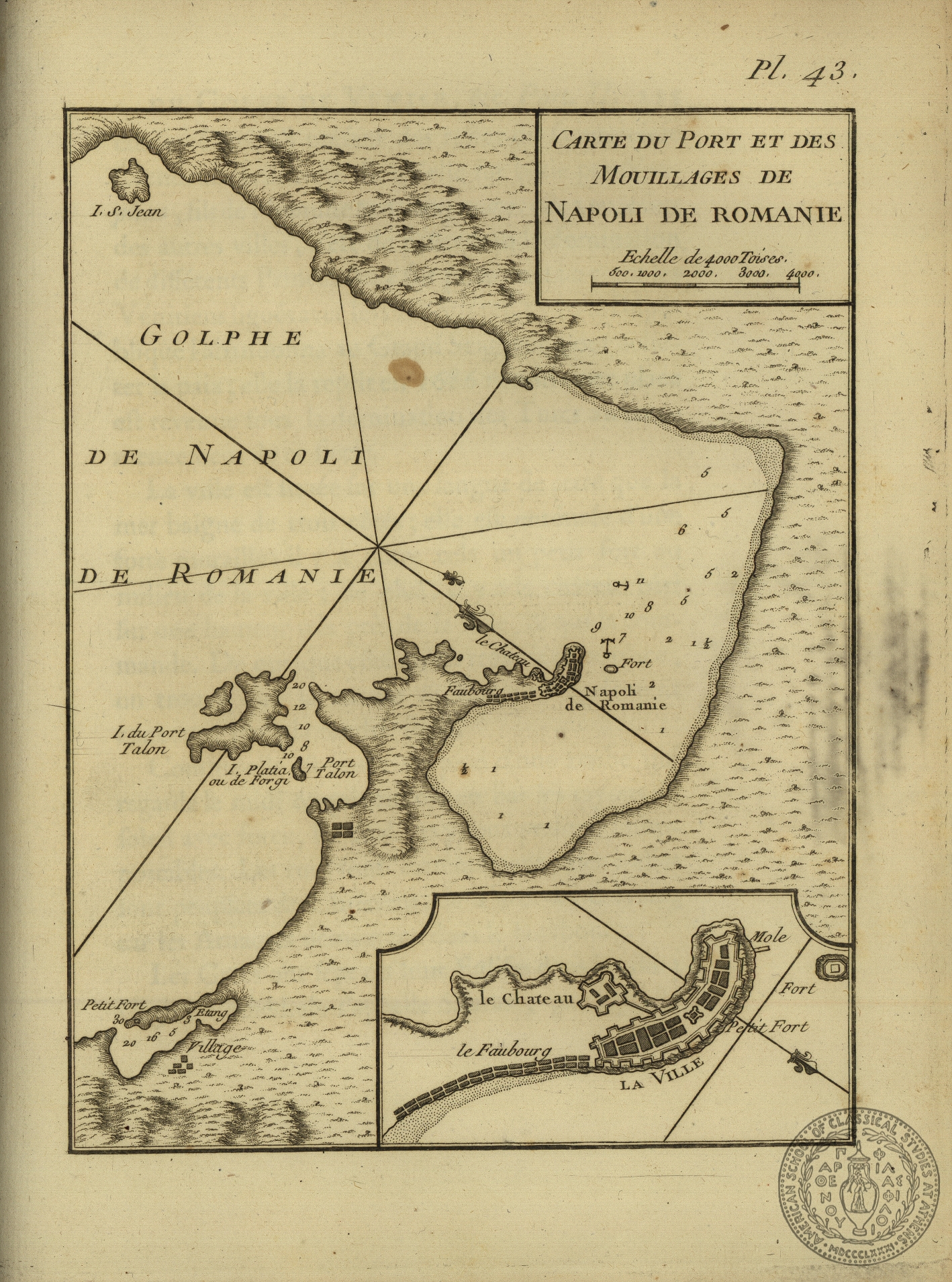Carte du port et des moullages de Napoli de Romanie